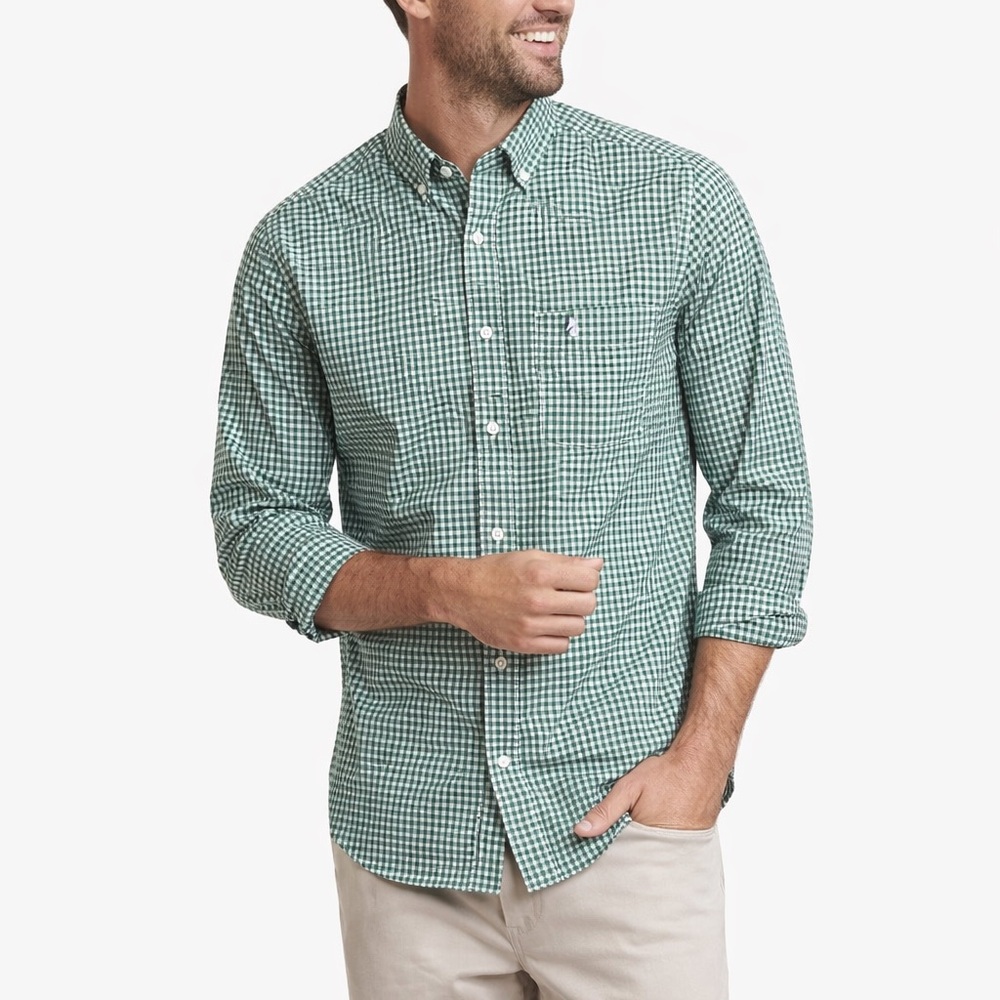 Nautica Slim Fit Gingham Button Down Shirt Men’s Large